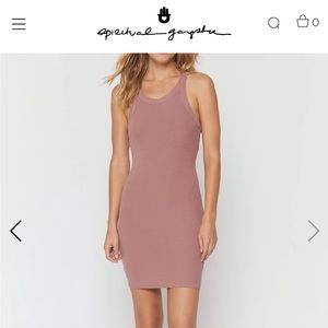 Spiritual Gangster Slim Rib Tank Dress - Cappuccino - Size Medium